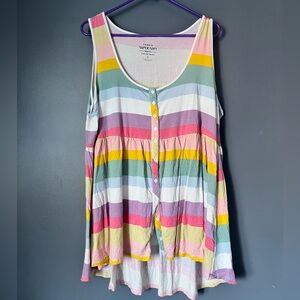 Torrid Pastel Striped Sleeveless Blouse